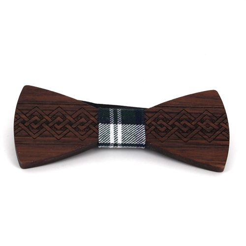 Nœud Papillon en bois gravé entrelacé