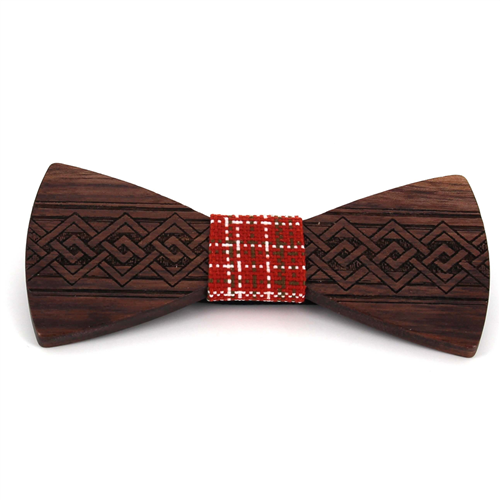 Nœud Papillon en bois gravé entrelacé