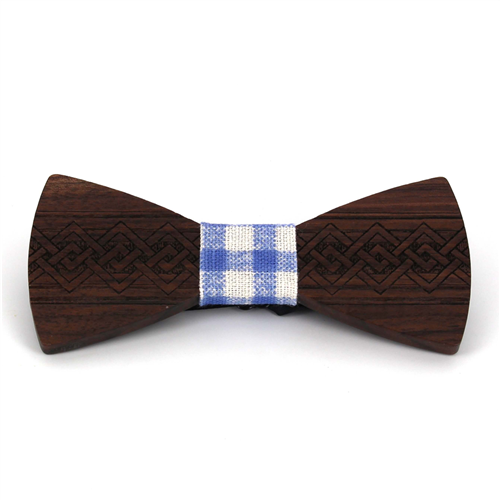 Nœud Papillon en bois gravé entrelacé