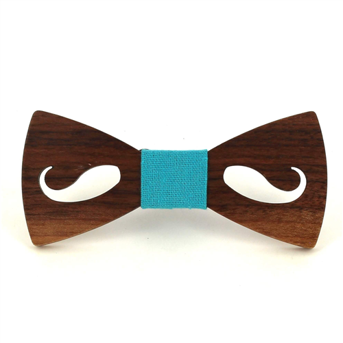 Nœud Papillon en bois moustache creuse