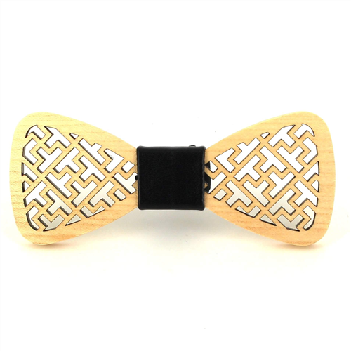 Nœud Papillon en bois creux avec motifs