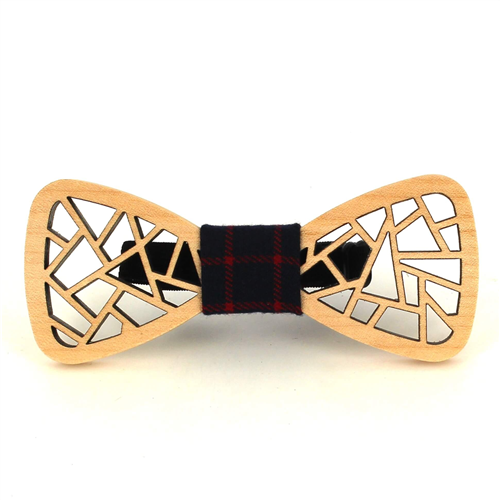 Nœud Papillon en bois creux avec motifs