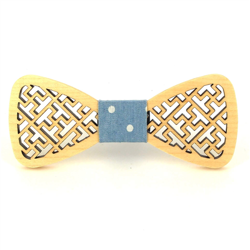 Nœud Papillon en bois creux avec motifs