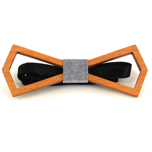 Nœud Papillon en bois en forme de losange creux