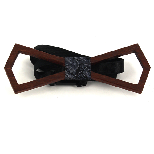 Nœud Papillon en bois creux en forme de deltoides