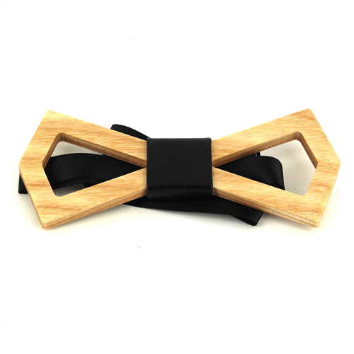 Nœud Papillon en bois creux en forme de deltoides