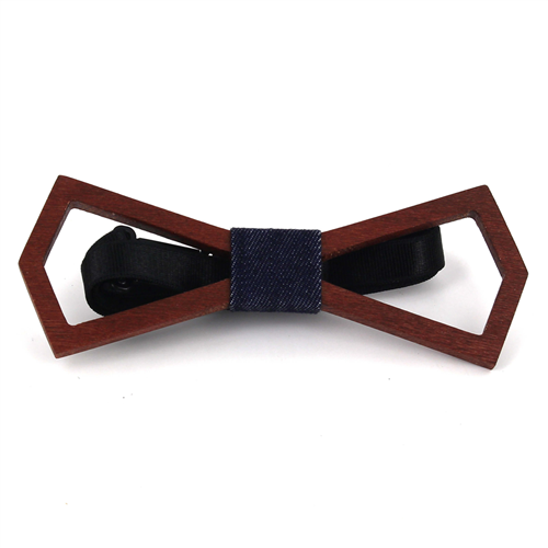 Nœud Papillon en bois en forme de losange creux