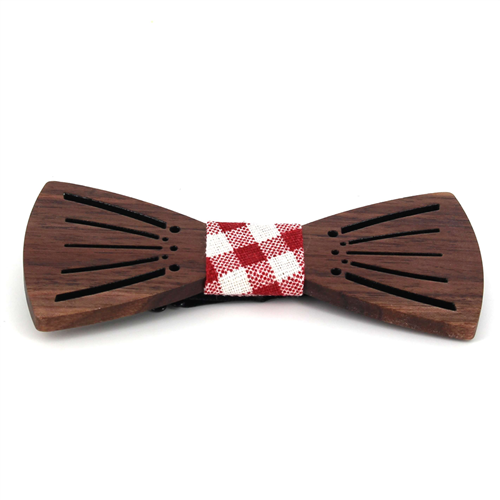 Nœud Papillon en bois à rayures creuses