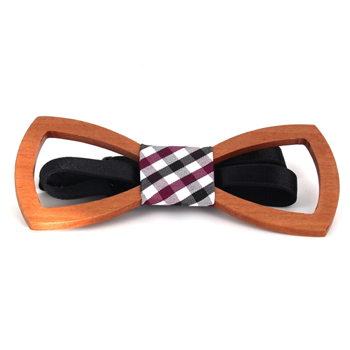 Nœud Papillon en bois creux arrondi