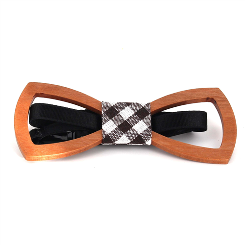 Nœud Papillon en bois creux arrondi