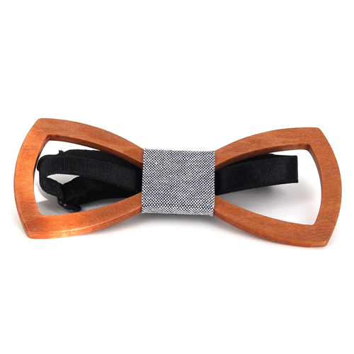 Nœud Papillon en bois creux arrondi