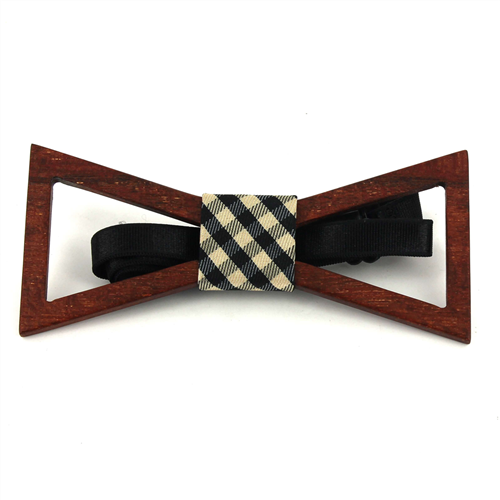 Nœud Papillon en bois creux triangulaire