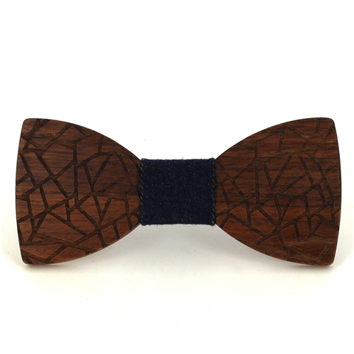 Nœud Papillon en bois à rayures