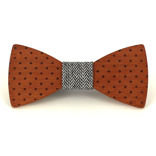 Nœud Papillon en bois à pois