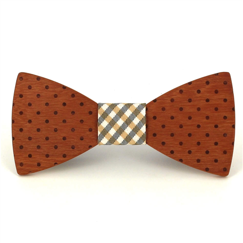 Nœud Papillon en bois à pois