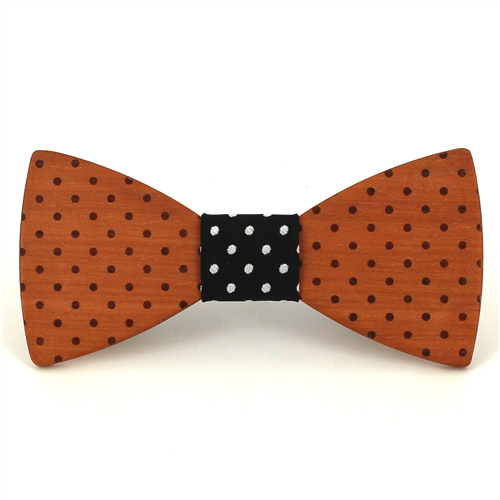 Nœud Papillon en bois à pois