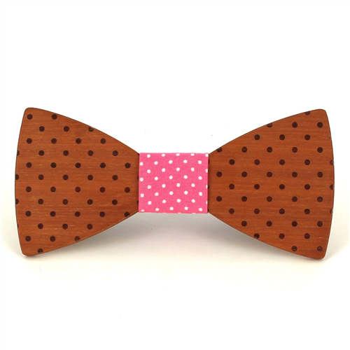 Nœud Papillon en bois à pois