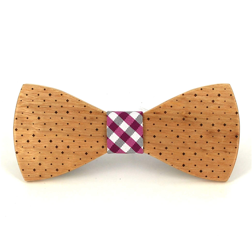 Nœud Papillon en bois à pois