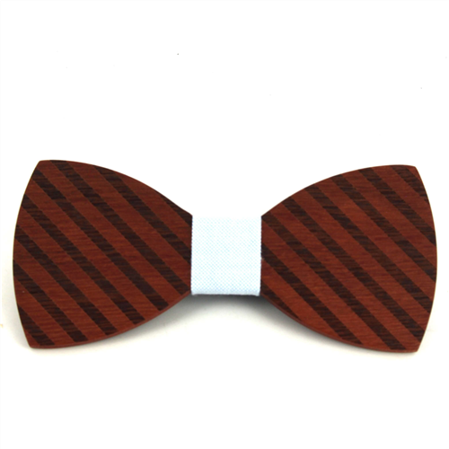 Nœud Papillon en bois à larges rayures
