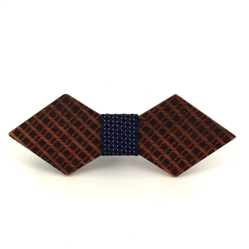 Nœud Papillon en bois à motif losange à carreaux