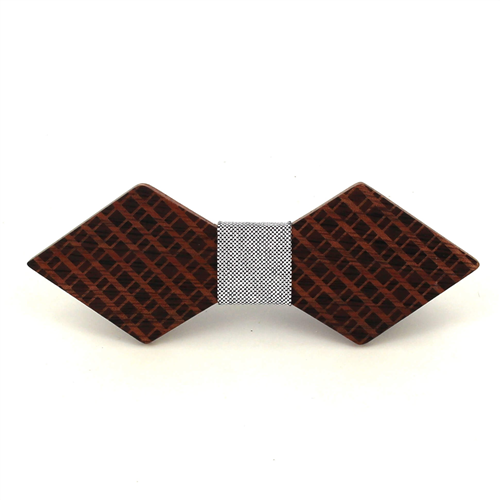 Nœud Papillon en bois à motifs losanges