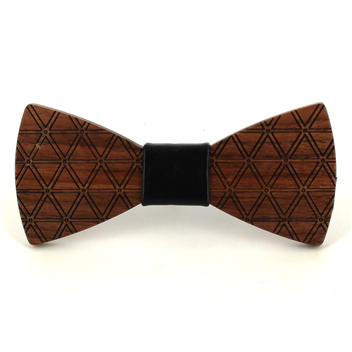 Nœud Papillon en bois à motifs losanges