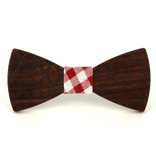 Nœud Papillon en bois à losanges