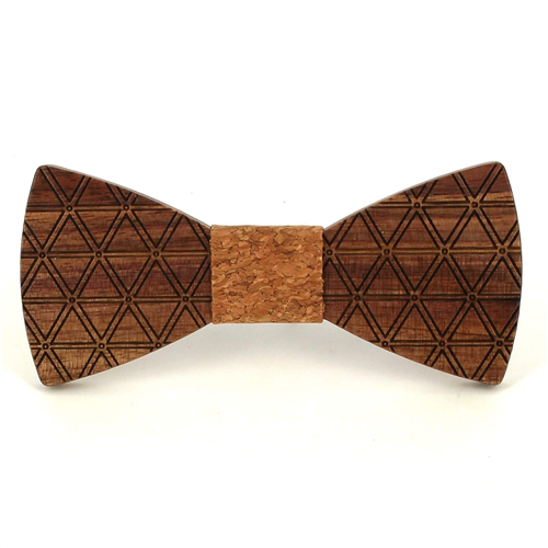 Nœud Papillon en bois à motifs losanges