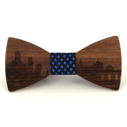 Nœud Papillon en bois Skyline Madrid