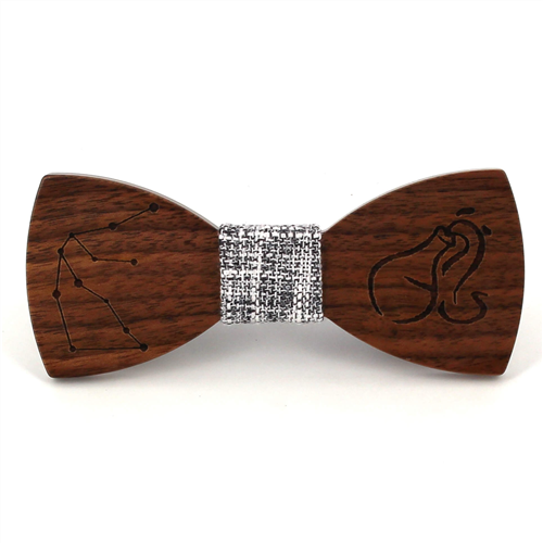 Nœud Papillon en bois Zodiaque Verseau