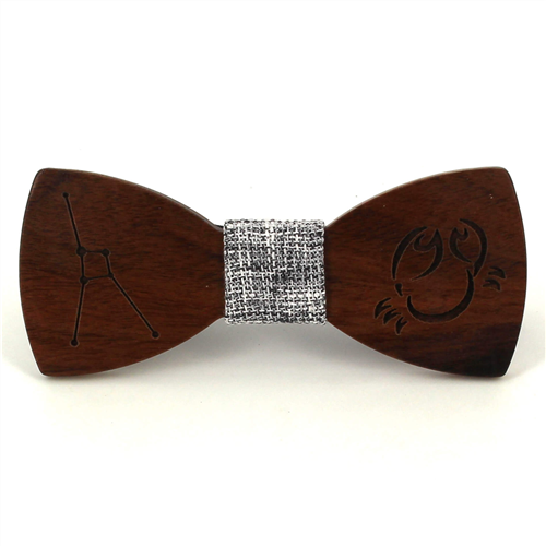 Nœud Papillon en bois Zodiac Cancer