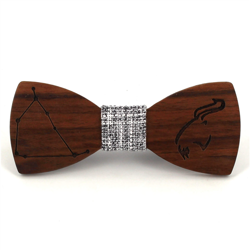 Nœud Papillon en bois Zodiaque Capricorne