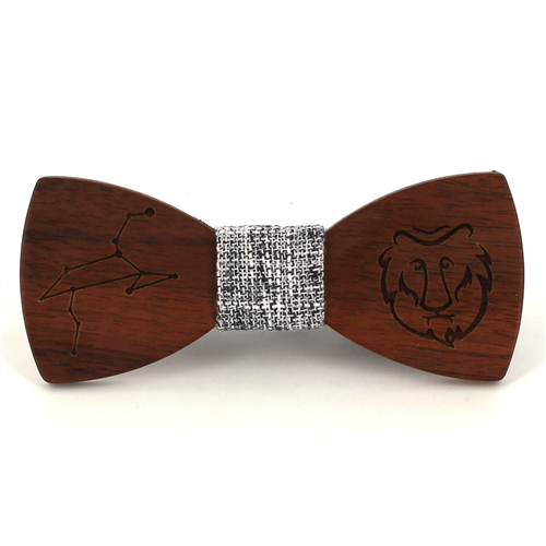 Nœud Papillon en bois Zodiac Lion