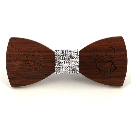 Nœud Papillon en bois Zodiac Taureau