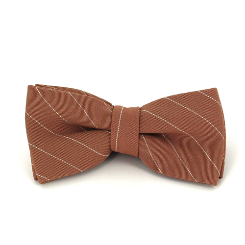 Nœud Papillon Marron Rayures Blanches