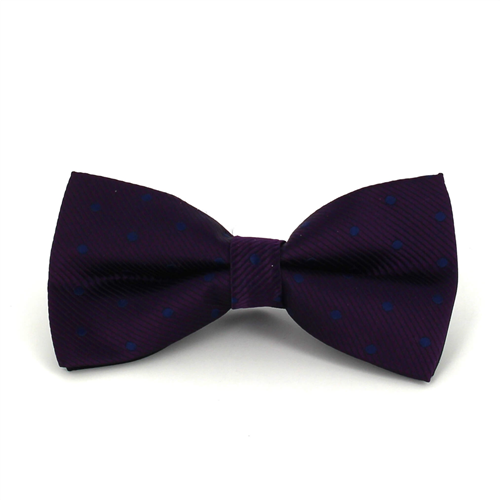 Nœud Papillon violet à pois bleus