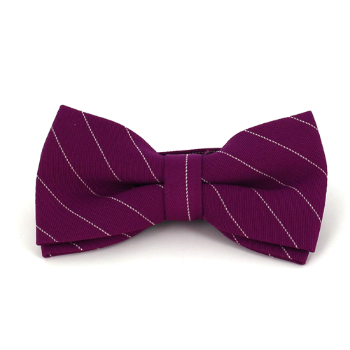 Nœud Papillon violet à rayures blanches