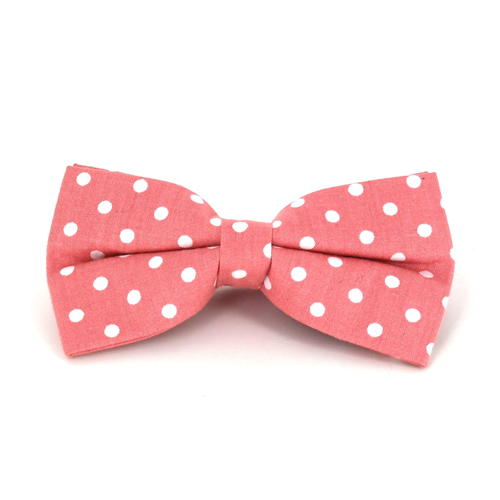 Nœud Papillon Orange à Pois Blancs