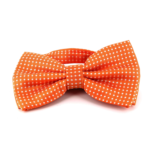 Nœud Papillon Orange Points Blancs