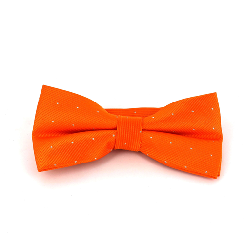 Nœud Papillon Orange à Pois Brillants