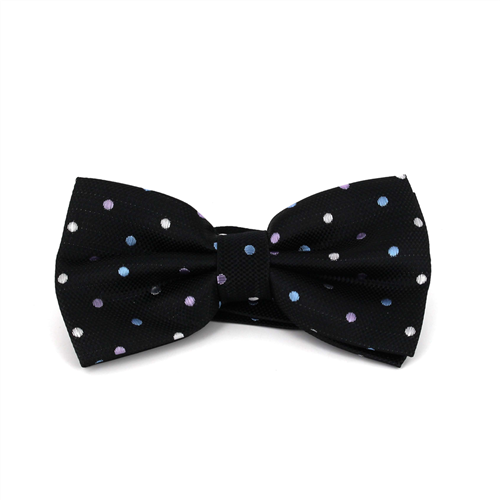 Nœud Papillon noir à pois multicolores