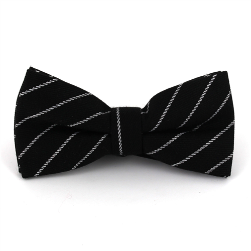 Nœud Papillon noir à rayures blanches