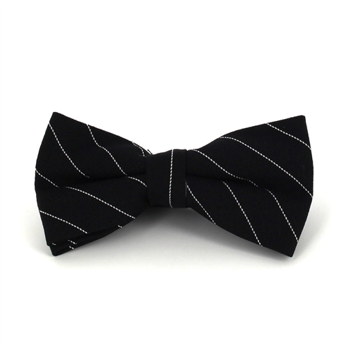 Nœud Papillon noir à rayures blanches