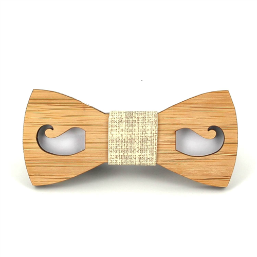 Nœud Papillon Enfants en Bambou Moustache Creuse
