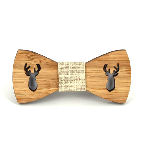 Nœud Papillon Enfants en Bambou Tête Creuse Cerf