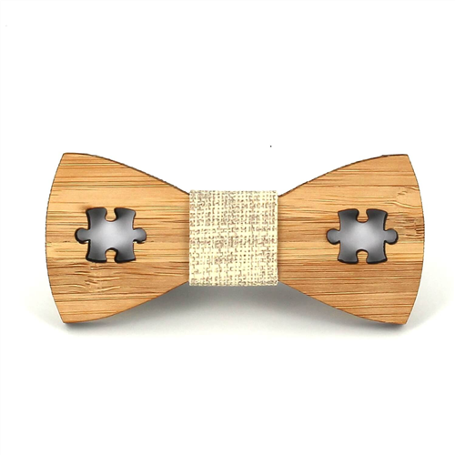 Nœud Papillon Enfants Bambou Creux Puzzle
