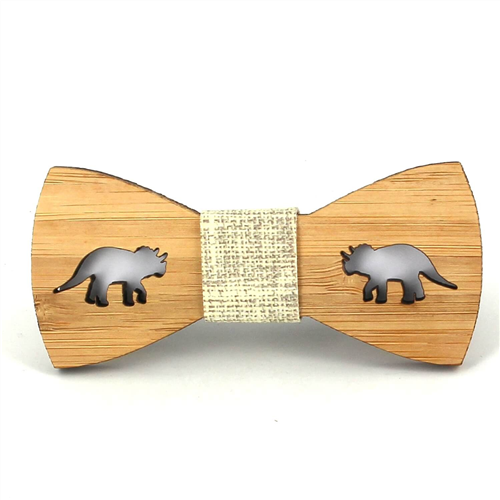 Nœud Papillon Enfants Bambou Creux Tricératops