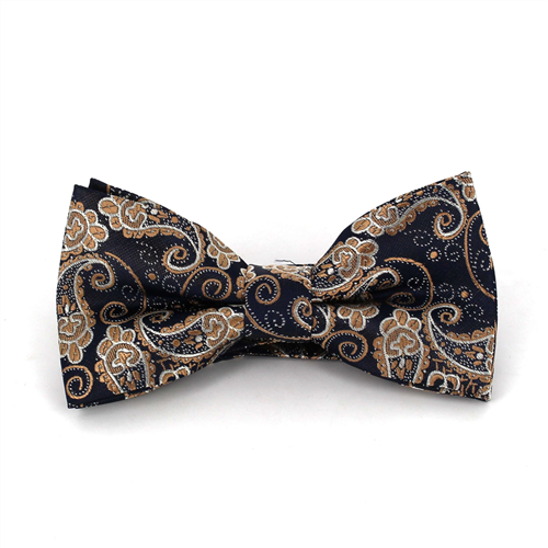 Nœud Papillon Paisley Bleu et Or