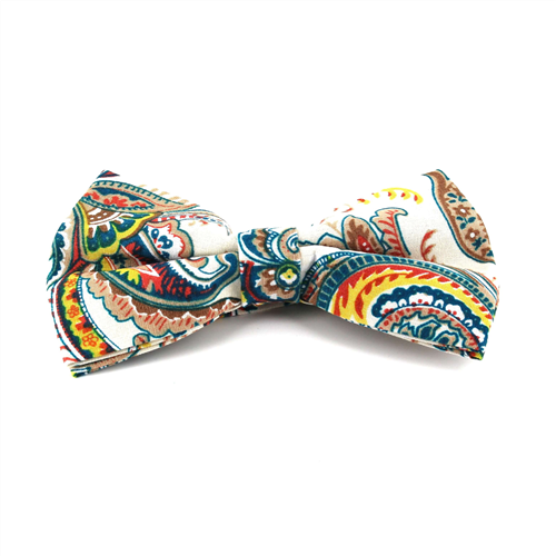 Nœud Papillon Paisley Blanc