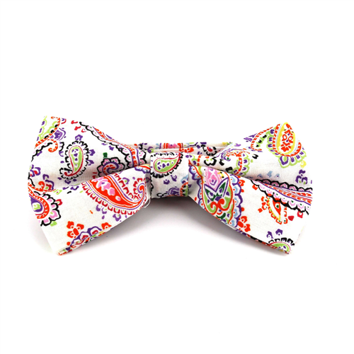 Nœud Papillon Paisley Blanc